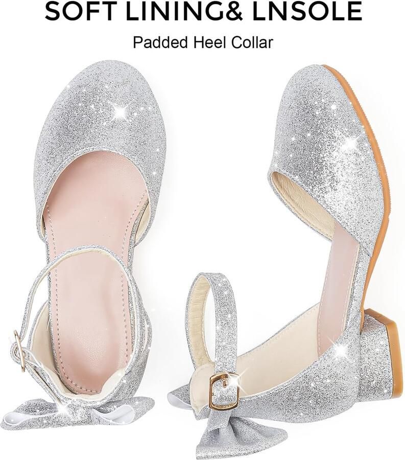 Meisjes Glitter Mary Jane Prinsessen Schoenen Jurk Schoenen Lage Hakken Peuter Sandaal Pailletten Party Bruiloft Verjaardag Prom Cosplay Schoenen