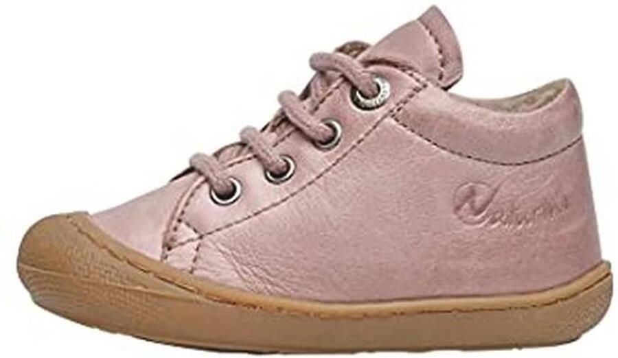 Meisjes leren loopschoenen oudroze comfortabele sneakers voor eerste stappen