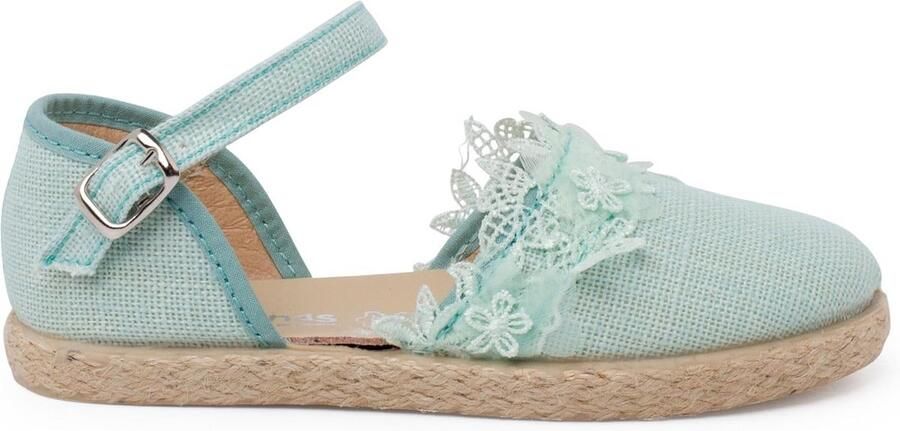 Meisjes Linnen Espadrilles met Kant en Gesp voor Ceremonie