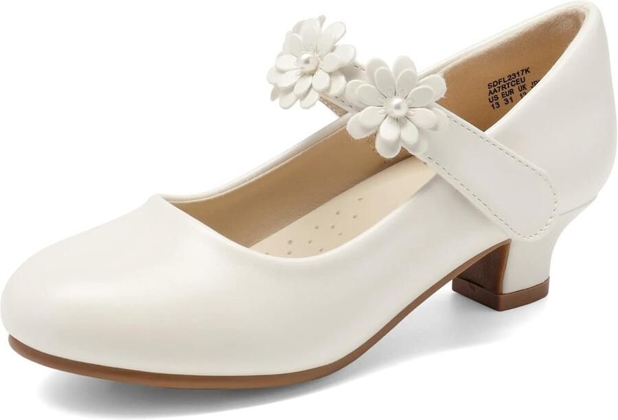 Meisjes Mary Jane Jurk Schoenen Pumps Lage Hakken Bloem Party Bruiloft Prinses