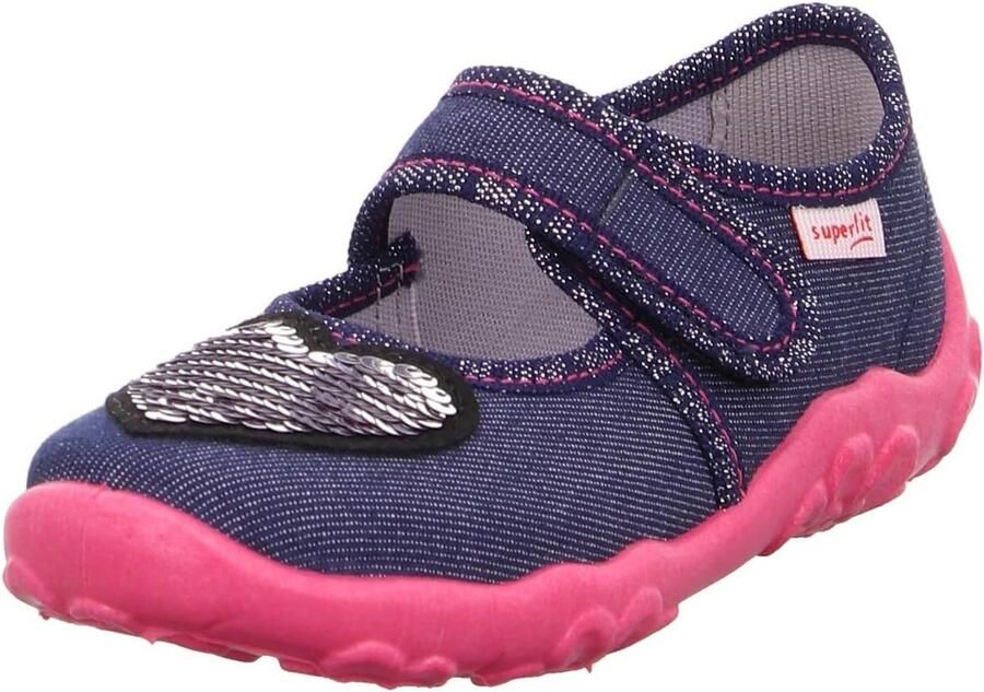 Meisjes pantoffels met bloemenapplicatie en flexibele zool