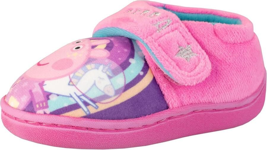 Meisjes Pantoffels Roze met Peppa Tekening Klittenband