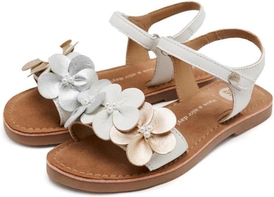Meisjes Platte Sandalen met Bloemenversiering