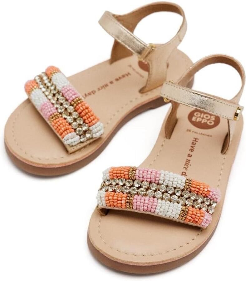 Meisjes Platte Sandalen met Parels en Haakwerk Zomer Kinderschoenen