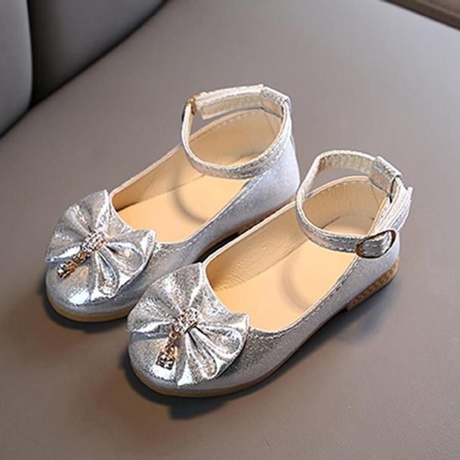 Meisjes Prinses Jurk Schoenen Feestelijk Roze Bow Detail Comfortabel Bloemenmeisje en Bruiloft Rood Model