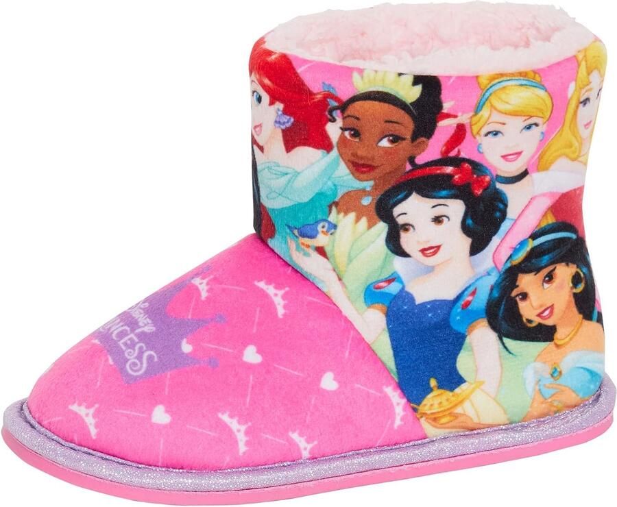 Meisjes Prinsessen Pantoffels Roze Glitter Fleece Laarsjes