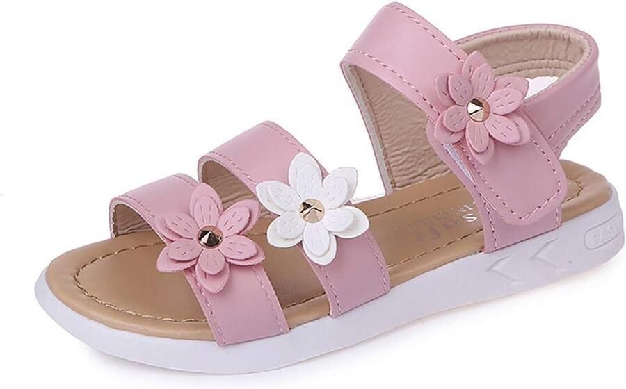 Meisjes Sandalen Drie Bloemen Lederen Schoenen Sandalen voor Kleine