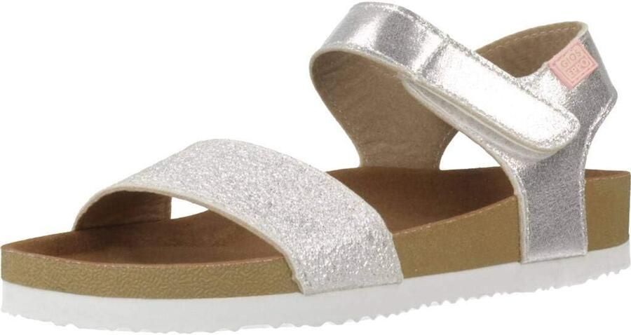 Meisjes Sandalen Zilver Peep-toe met Klittenband
