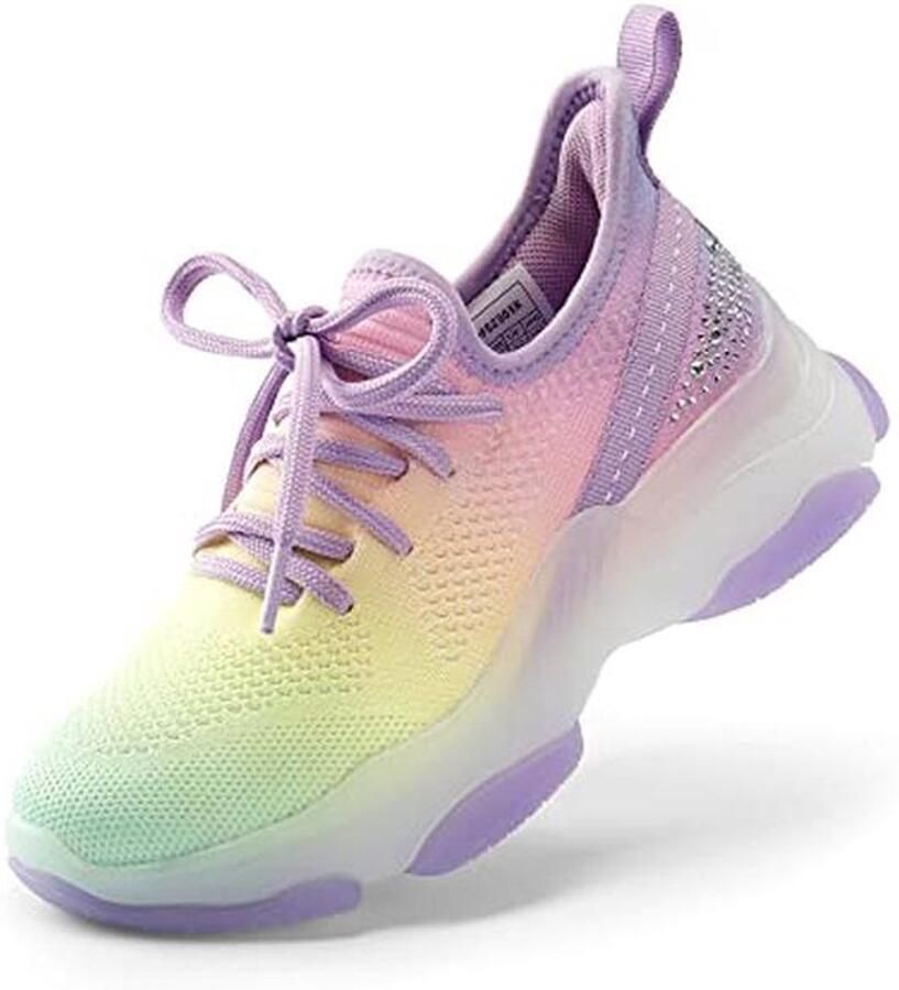 Meisjes Slip-On Sneakers met Sprankeling Lichtgewicht Jelly Zool Wandelschoenen