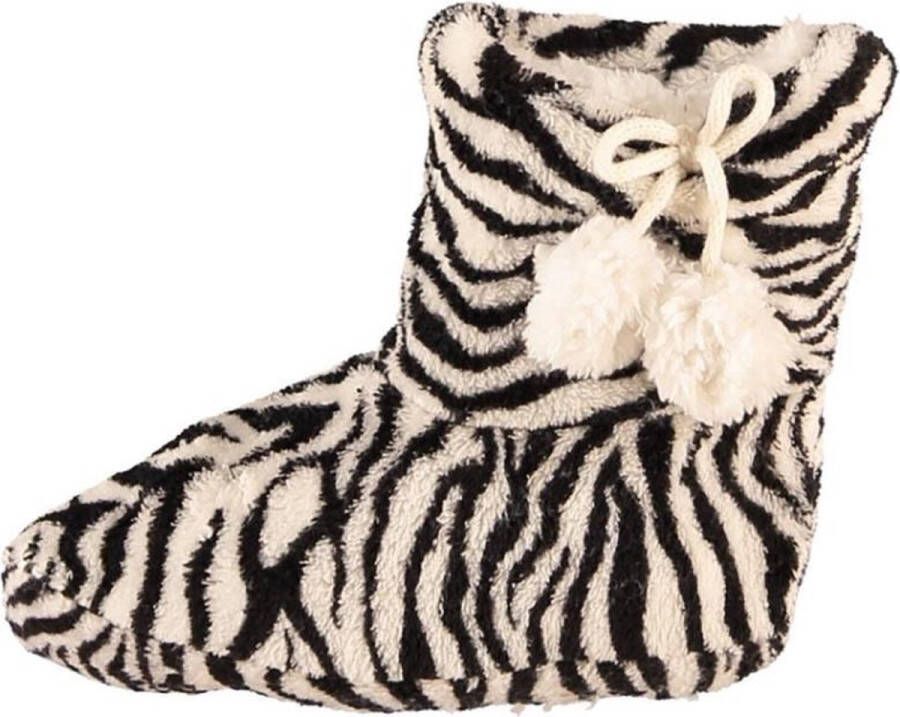 Meisjes sloffen met zwart witte zebra print