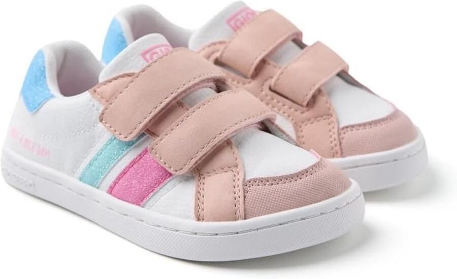 Meisjes Sneakers met Metalen Accent en Dubbele Klittenbandsluiting