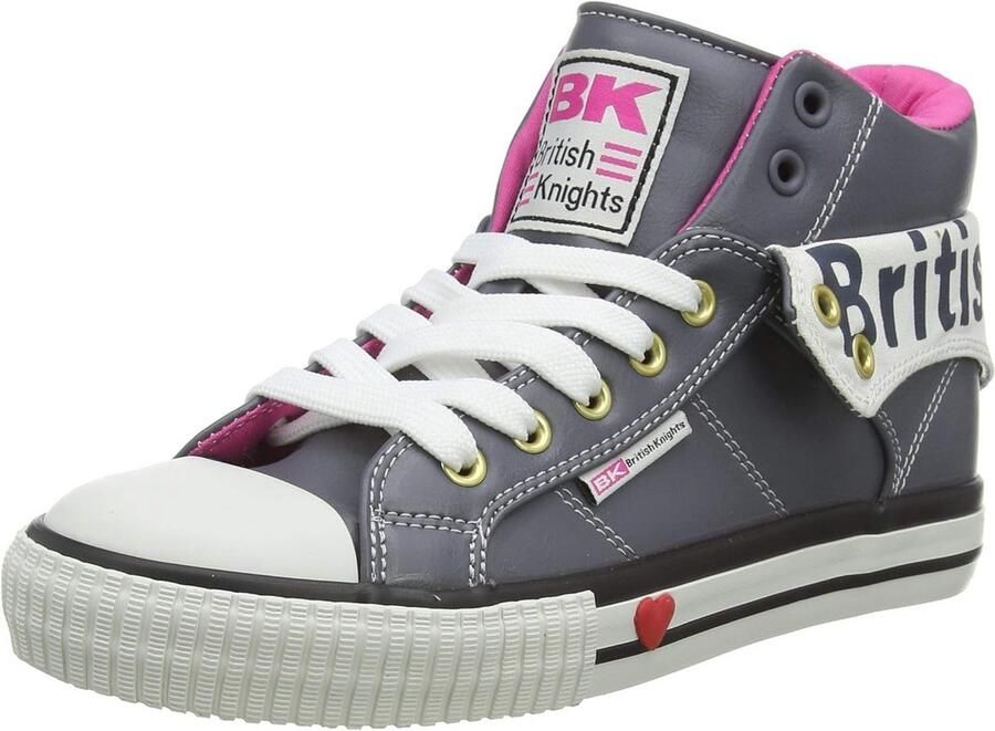 Comfortabele Sneakers voor Dames Grijs met Roze Details Duurzame Rubberzool