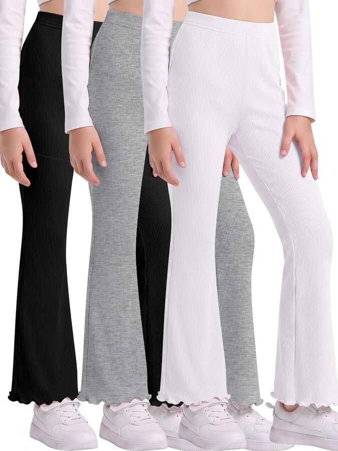 Meisjes uitlopende legging katoen volledige lengte bootcut broek