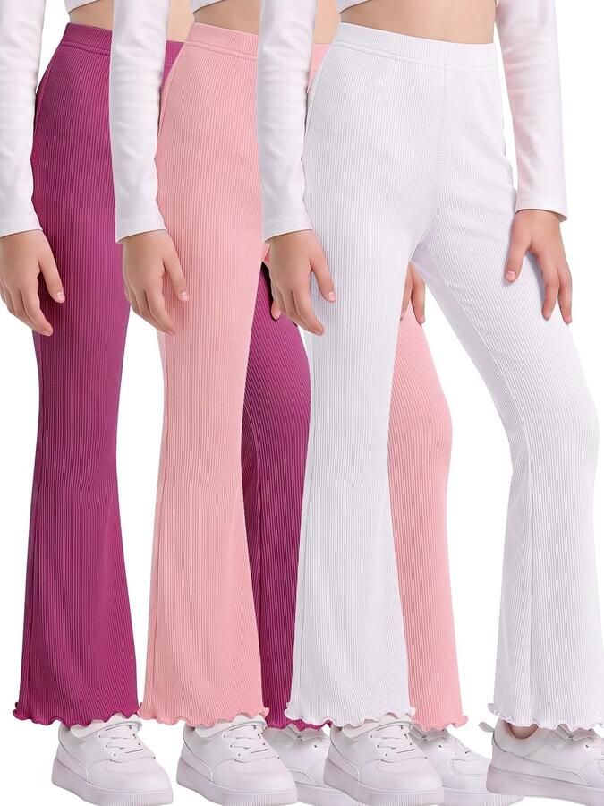 Meisjes uitlopende legging katoen volledige lengte bootcut broek