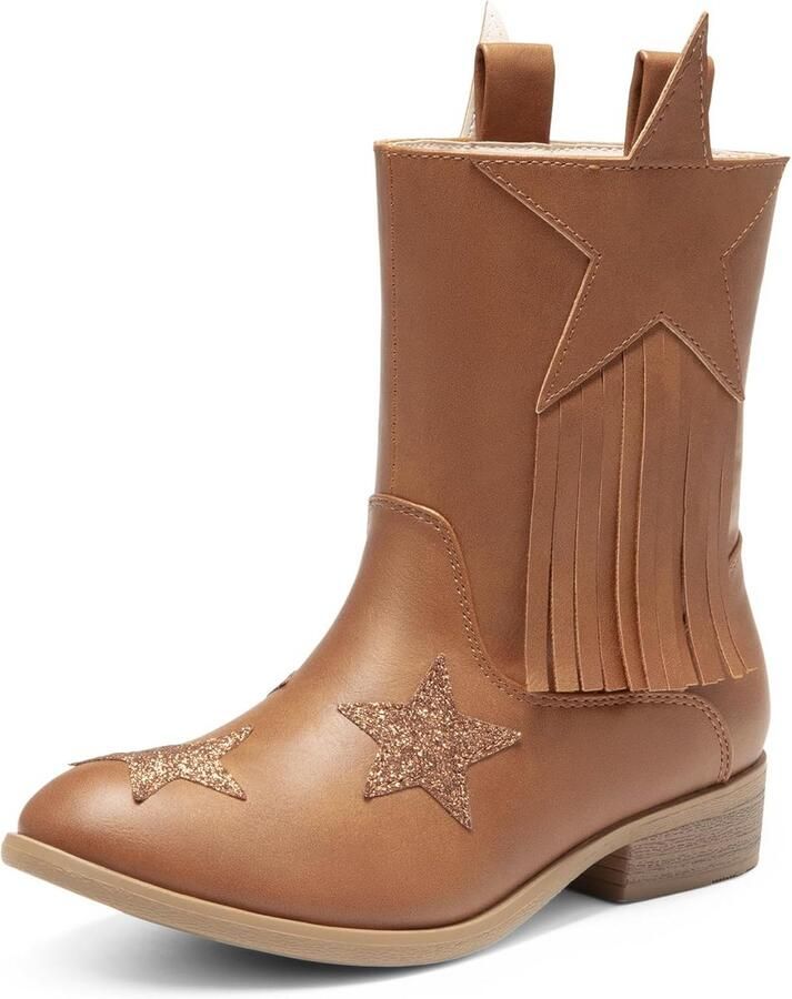 Cowboy Western Laarzen Meisjes Suède Look Mid Kuit Laarzen met Kwastjes