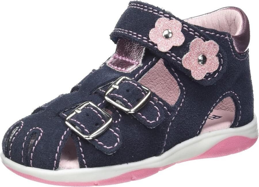 Meisjessandalen met Suède en Klittenbandsluiting