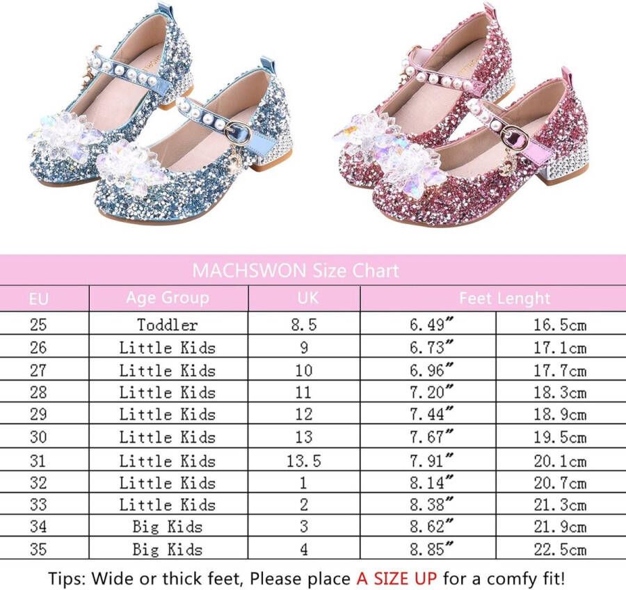 Meisjesschoenen Mary Jane bruiloft feestschoenen prinses hakken voor kinderen Wit Roze Zilver Meisjes