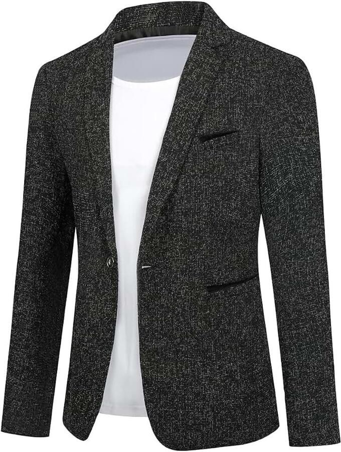 Mens visgraat slimme casual blazer enkele borst één knop jas