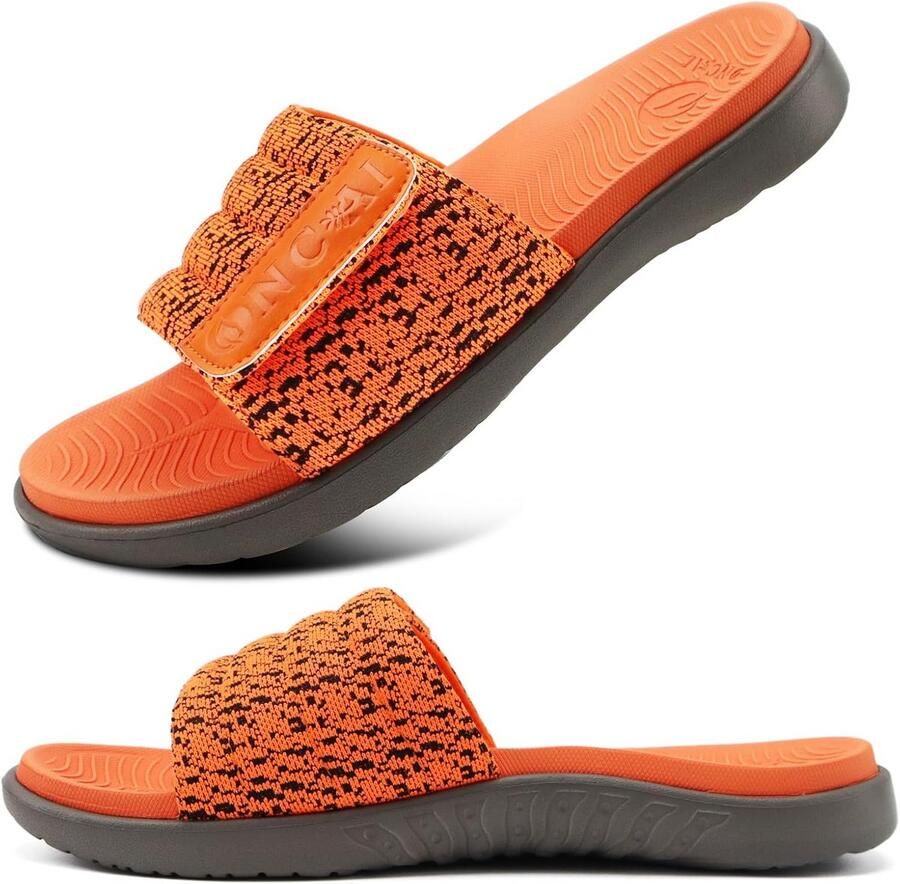 Mensen Sandalen met Steunzolen Sport Slides met Verstelbare Riemen en Orthopedisch Voetbed voor Plantaire Fasciitis