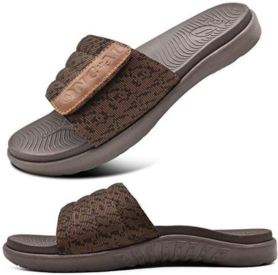 Mensen Sandalen met Steunzolen Verstelbare Orthopedische Sport Slides voor Plantaire Fasciitis