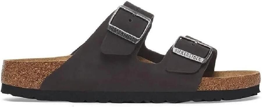 Birkenstock ARIZONA SOFT FOOTBED NUBUK Dames slippers Zwart