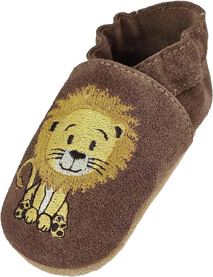 Merkloze Baby Schoentjes Zacht Leer Antislip Zool Giraffe