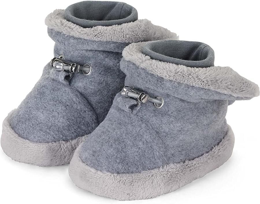 Merkloze Baby Slofjes Zilver Melange
