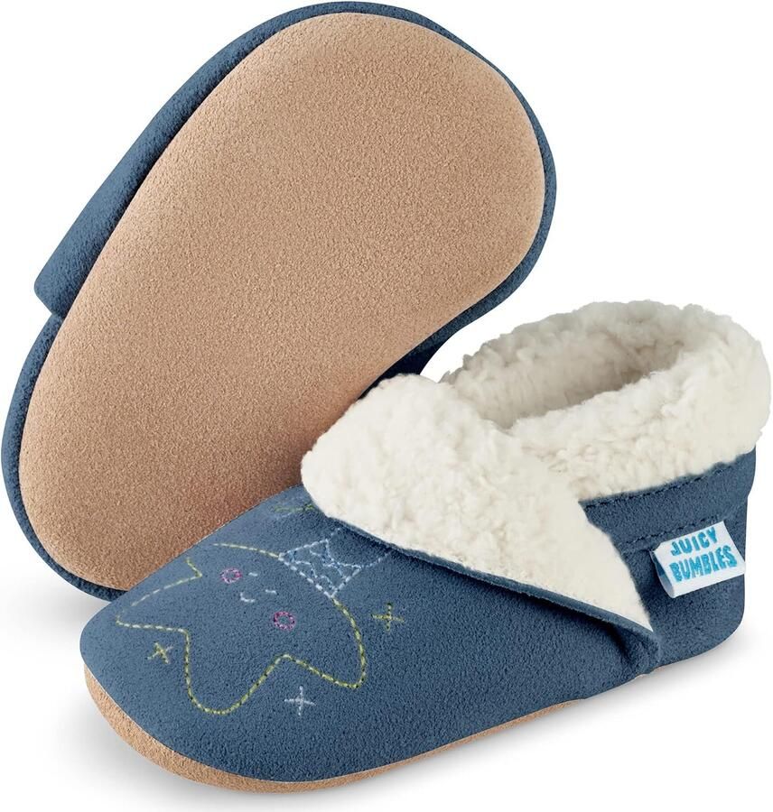 Merkloze Baby Slofjes met Fleece Voering & Antislip Zool