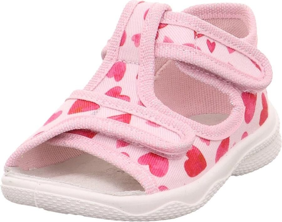 Merkloze Babyschoentjes Meisjes Roze Met Bloemen Klittenband