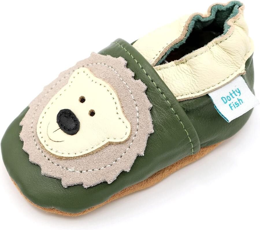 Merkloze Babyslofjes Leer Antislip Flexibel Ade d
