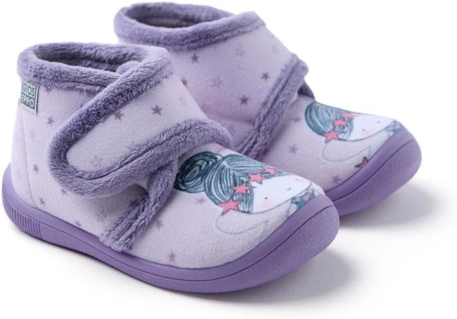 Merkloze Babyslofjes Meisjes Mauve EU met Sterrenprint