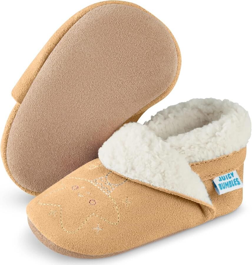 Merkloze Babyslofjes met Fleece Voering Flexibel & Antislip