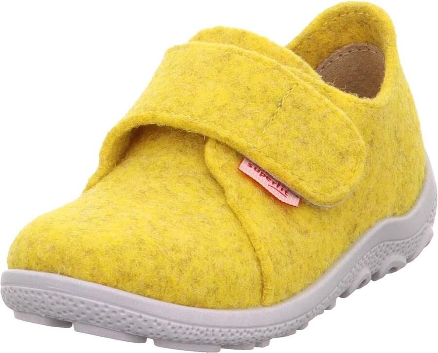 Merkloze Kinderpantoffels met Wolvoering Geel