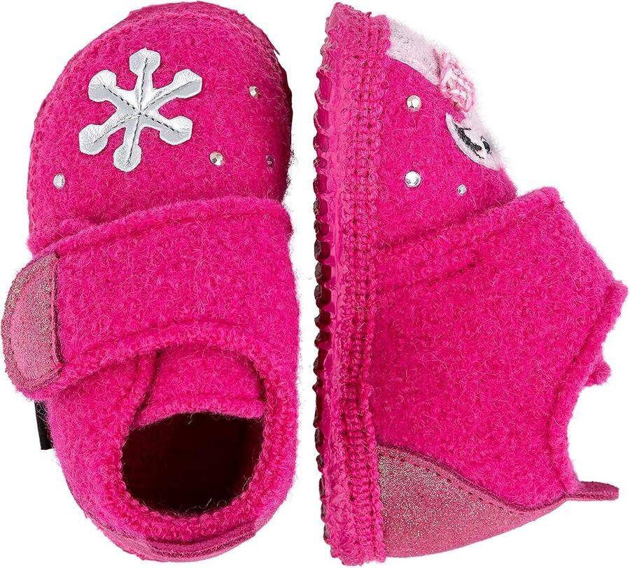 Merkloze Babyslofjes Roze 100% Wol Flexibele Zool