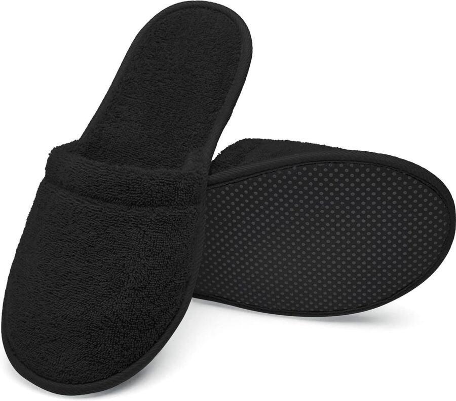 Merkloze Frottee Pantoffels 100% Katoen Unisex Wasbaar & Antislip