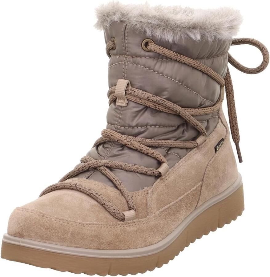 Merkloze Dames Enkellaarsjes met Gore-Tex Beige