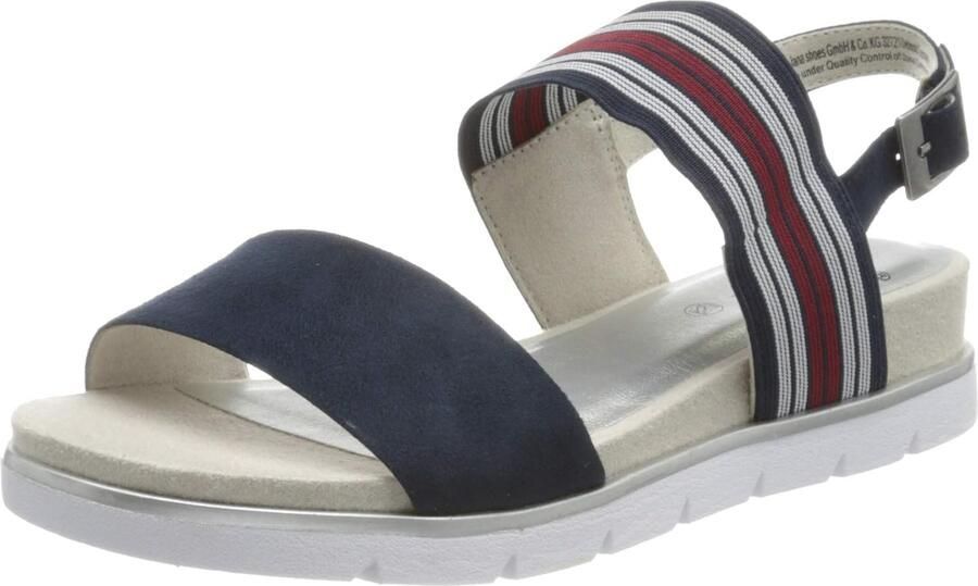 Merkloze Dames Platte Sandalen Blauw Comfortabele Gespsluiting