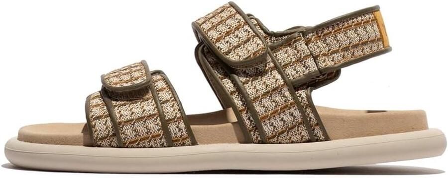 Merkloze Dames Sandalen Khaki Platform Haak & Lus