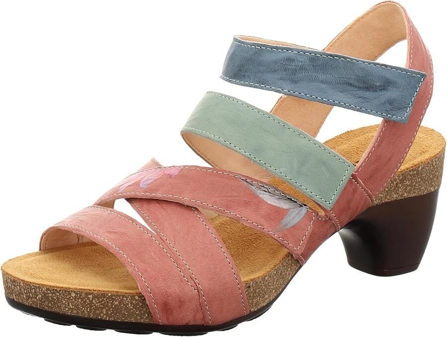 Merkloze Dames Sandalen met Kleurrijke Hak en Klittenband