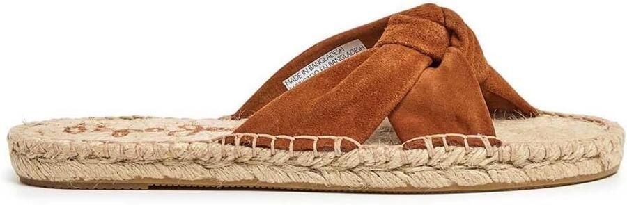 Merkloze Dames Sandalen met Lederen Band en Jute Zool Bruin
