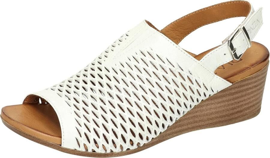 Merkloze Dames Sandalen met Sleehak en Klittenband Wit