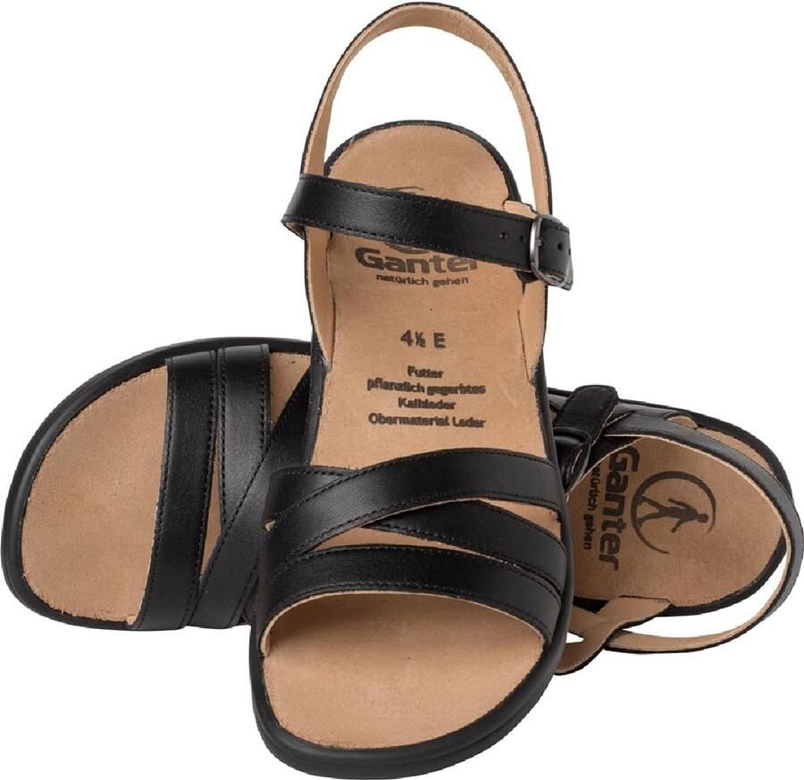 Merkloze Dames Sandalen met Wedge Hak Zwart Leer