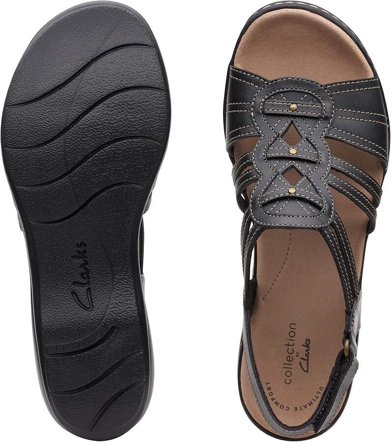 Merkloze Dames Sandalen Zwart Leer