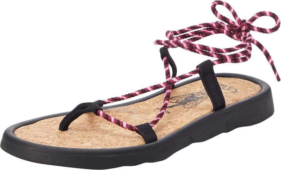 Merkloze Dames Sandalen Zwart Paars Leer