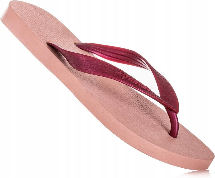 Merkloze dames teenslippers roze burgundy