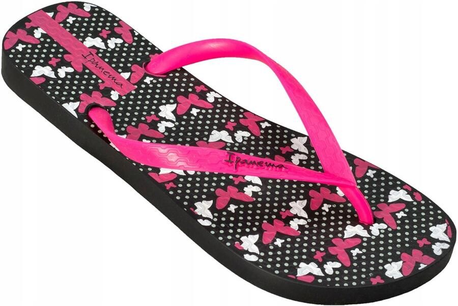 Merkloze Dames Teenslippers Zwart Roze