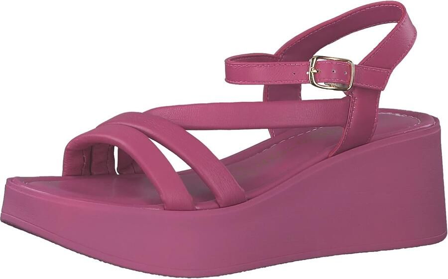 Merkloze Dames Wedge Sandalen met Verstelbare Band Leer