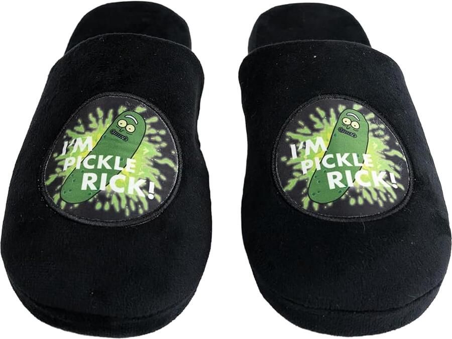 Merkloze Rick and Morty 'Pickle Rick' Pantoffels Unisex Zwart