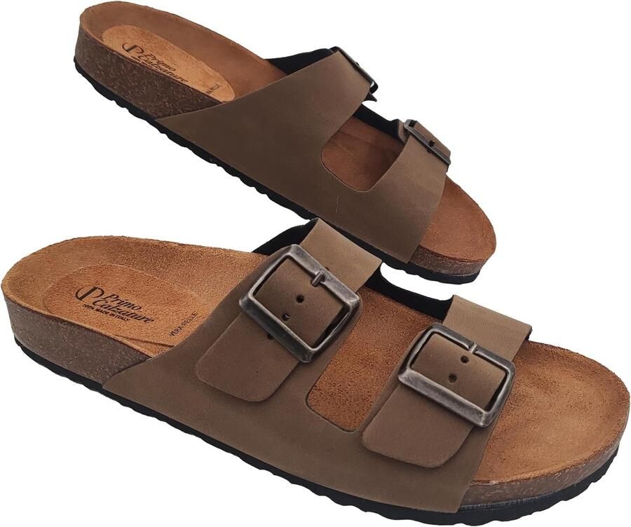 Merkloze Heren Leren Slippers Comfortabele Dubbele Band