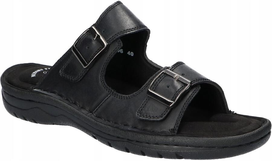 Merkloze Heren Leren Slippers met Memory Foam